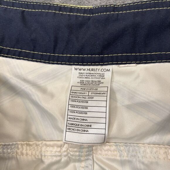 Hurley Swim‎ Trunks Mens 32 Yellow Black Check Bottoms Swimwear Surf Pool Beach - Picture 2 of 11